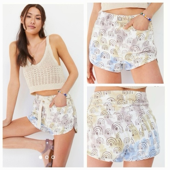 Anthropologie Hannah Leathers Pilcro Dolphin Rainbow Print Denim Shorts Sz 29 - Picture 11 of 11